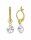 Konplott - Black Jack - white, crystal, shiny brass, earring dangling