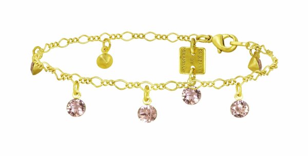 Konplott - Tutui Collection - pink, vintage rose, shiny brass, bracelet