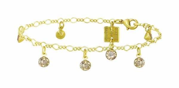 Konplott - Tutui Collection - beige, crystal golden shadow, shiny brass, bracelet