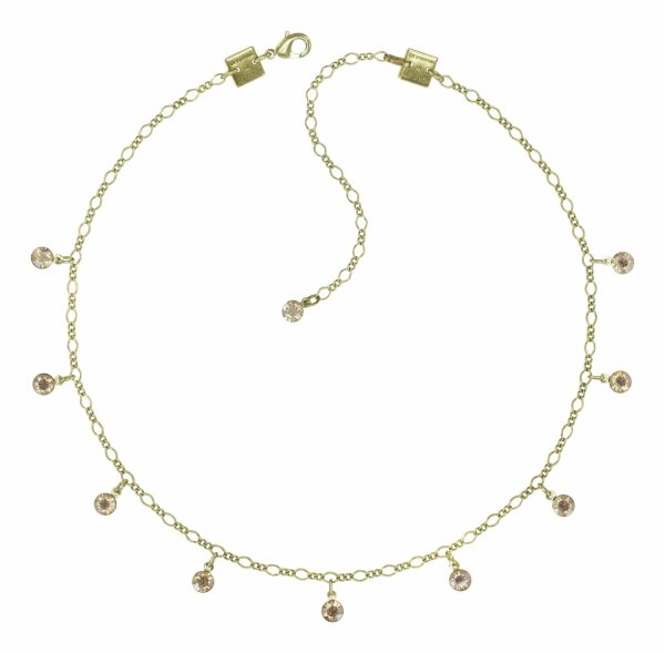 Konplott - Tutui Collection - beige, crystal golden shadow, shiny brass, necklace