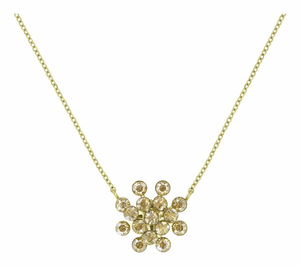 Konplott - Magic Fireball - beige, crystal golden shadow, shiny brass, necklace pendant, Classic Size