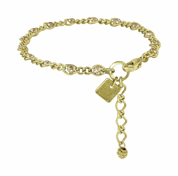 Konplott - Magic Fireball - beige, crystal golden shadow, shiny brass, bracelet Mini Size