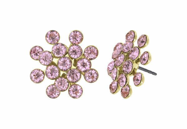 Konplott - Magic Fireball - pink, vintage rose, shiny brass, earring stud