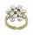 Konplott - Magic Fireball - white, crystal, shiny brass, ring Classic Size