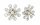 Konplott - Magic Fireball - white, crystal, shiny brass, earring stud, Classic Size