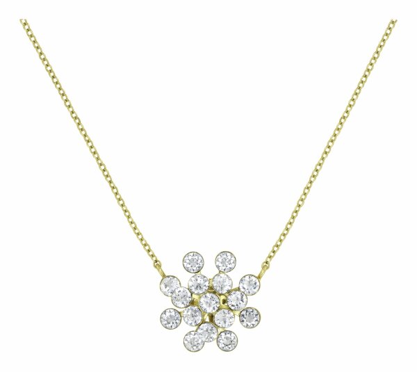 Konplott - Magic Fireball - white, crystal, shiny brass, necklace pendant, Classic Size
