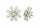 Konplott - Magic Fireball - white, crystal, shiny brass, earring stud, Mini Size