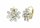 Konplott - Magic Fireball - white, crystal, shiny brass, earring eurowire, Mini Size