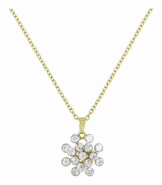 Konplott - Magic Fireball - white, crystal, shiny brass, necklace pendant, Mini Size