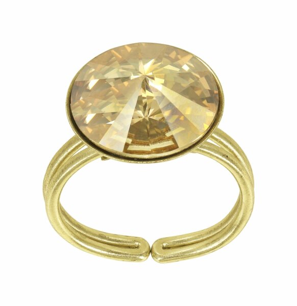 Konplott - Rivoli - Beige, crystal golden shadow , glänzendes Messing, Ring