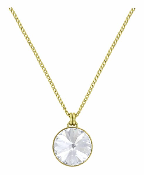 Konplott - Rivoli - white, crystal, shiny brass, necklace pendant