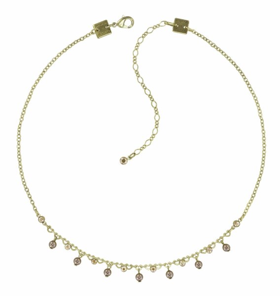 Konplott - Pearl Shadow - Beige, crystal golden shadow , glänzendes Messing, Halskette