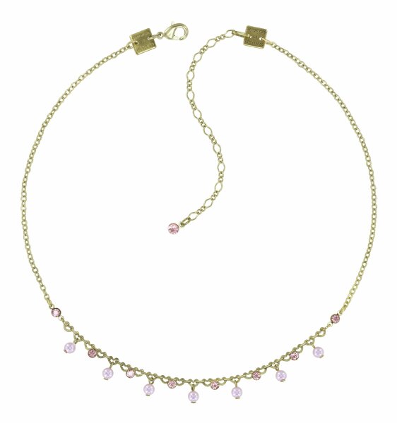 Konplott - Pearl Shadow - Rosa, Alt Rosa, glänzendes Messing, Halskette