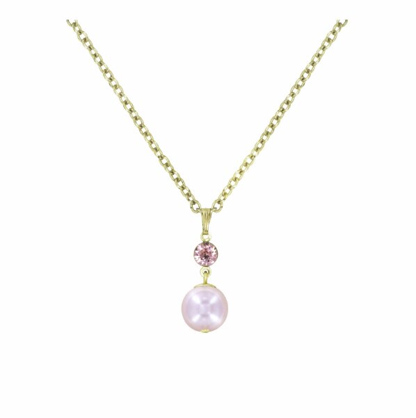 Konplott - Pearl Shadow - pink, vintage rose, shiny brass, necklace pendant