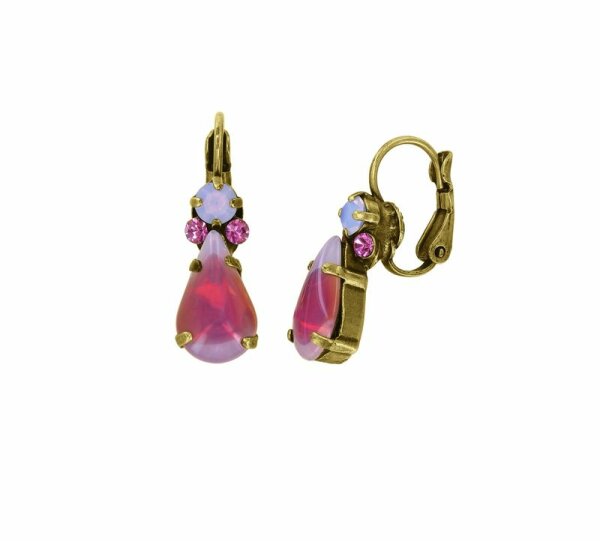 Konplott - Sabrina Vintage - coralline/red, antique brass, earring eurowire