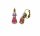 Konplott - Sabrina Vintage - coralline/red, antique brass, earring eurowire