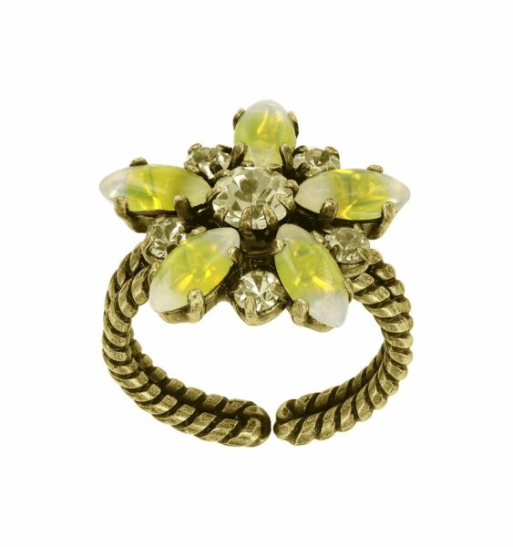 Konplott - Sabrina Vintage - Gelb, Color 3, Antikmessing, Ring