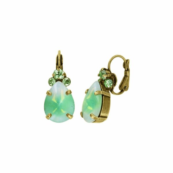 Konplott - Sabrina Vintage - green, antique brass, earring eurowire