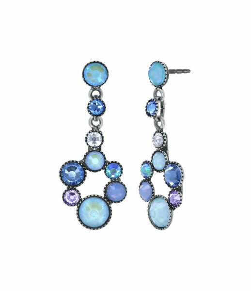 Konplott - Shopping Drops - light blue, antique silver, earring stud dangling