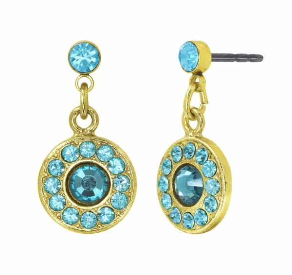 Konplott - Spell on You - blue/green, shiny brass, earring stud dangling