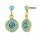 Konplott - Spell on You - blue/green, shiny brass, earring stud dangling