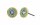 Konplott - Spell on You - green, erinite shimmer, shiny brass, earring stud