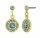 Konplott - Spell on You - green, erinite shimmer, shiny brass, earring stud dangling