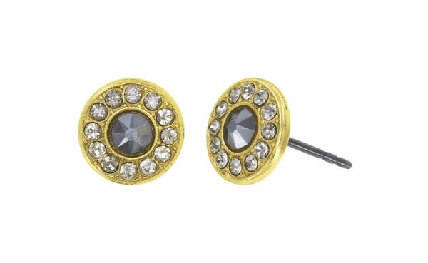Konplott - Spell on You - grey, shiny brass, earring stud