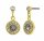 Konplott - Spell on You - grey, shiny brass, earring stud dangling
