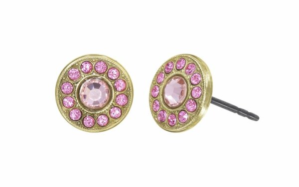 Konplott - Spell on You - pink, shiny brass, earring stud