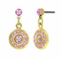 Konplott - Spell on You - pink, shiny brass, earring stud...