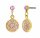 Konplott - Spell on You - pink, shiny brass, earring stud dangling