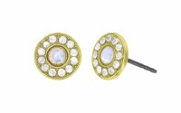 Konplott - Spell on You - white, shiny brass, earring stud