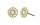 Konplott - Spell on You - white, shiny brass, earring stud