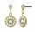 Konplott - Spell on You - white, shiny brass, earring stud dangling