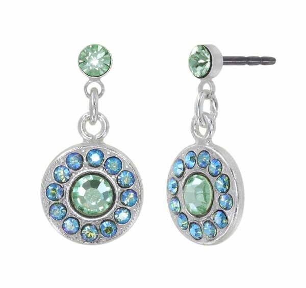 Konplott - Spell on You - green, shiny silver, earring stud dangling