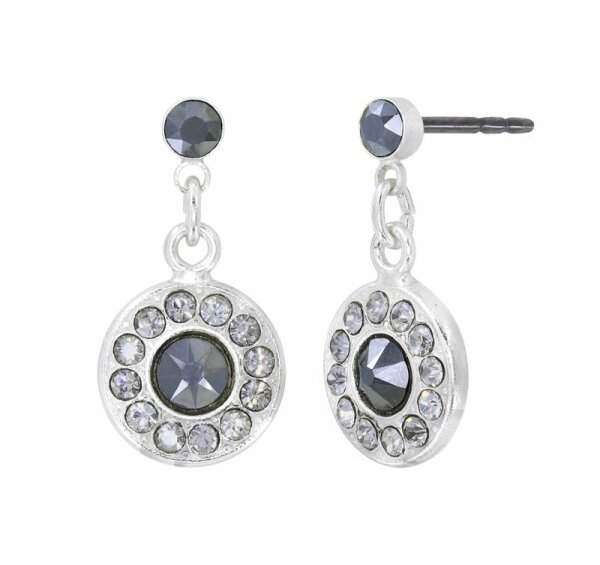 Konplott - Spell on You - grey, shiny silver, earring stud dangling