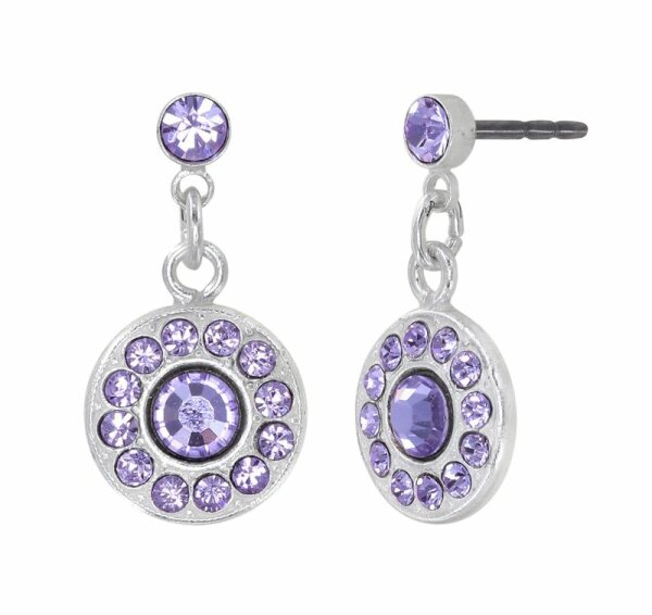 Konplott - Spell on You - lila, violet, shiny silver, earring stud dangling