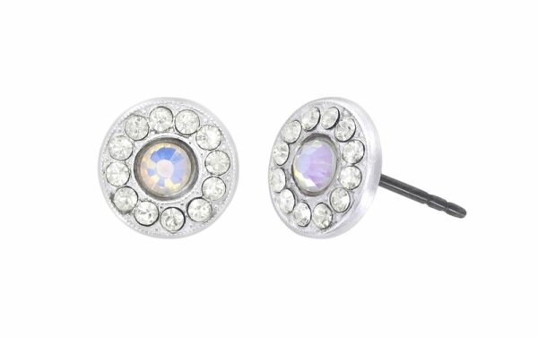 Konplott - Spell on You - white, shiny silver, earring stud