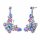 Konplott - Butterfly Dance - pastel multi, size L, antique silver, earring stud dangling