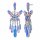 Konplott - Butterfly Dance - pastel multi, size L, antique silver, earring stud dangling
