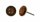 Konplott - Black Jack - brown, smoked amber, shiny brass, earring stud-flat