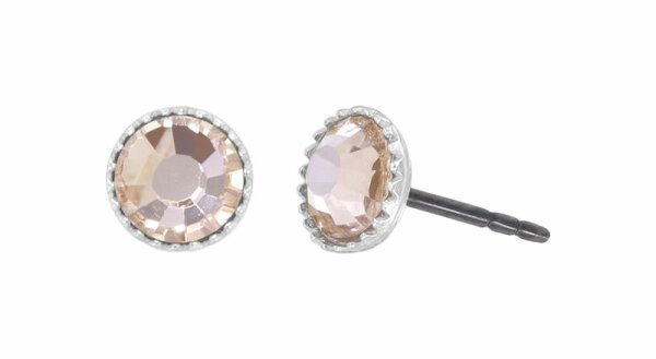 Konplott - Black Jack - beige, gold quartz, shiny silver, earring stud-flat