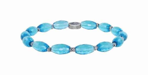 Konplott - Petit Glamour dAfrique - light blue, antique silver, bracelet elastic