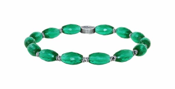 Konplott - Petit Glamour dAfrique - green, antique silver, bracelet elastic