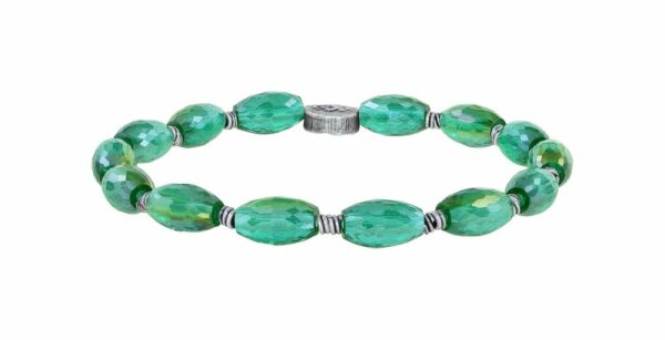 Konplott - Petit Glamour dAfrique - green, antique silver, bracelet elastic